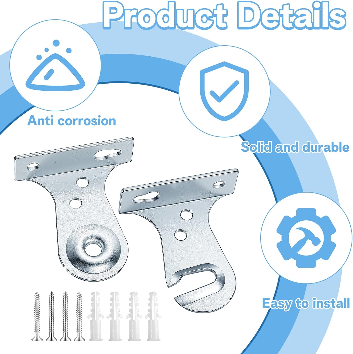 Molain 8Pcs Window Shade Brackets, Roller Shade Outside Mount Brackets