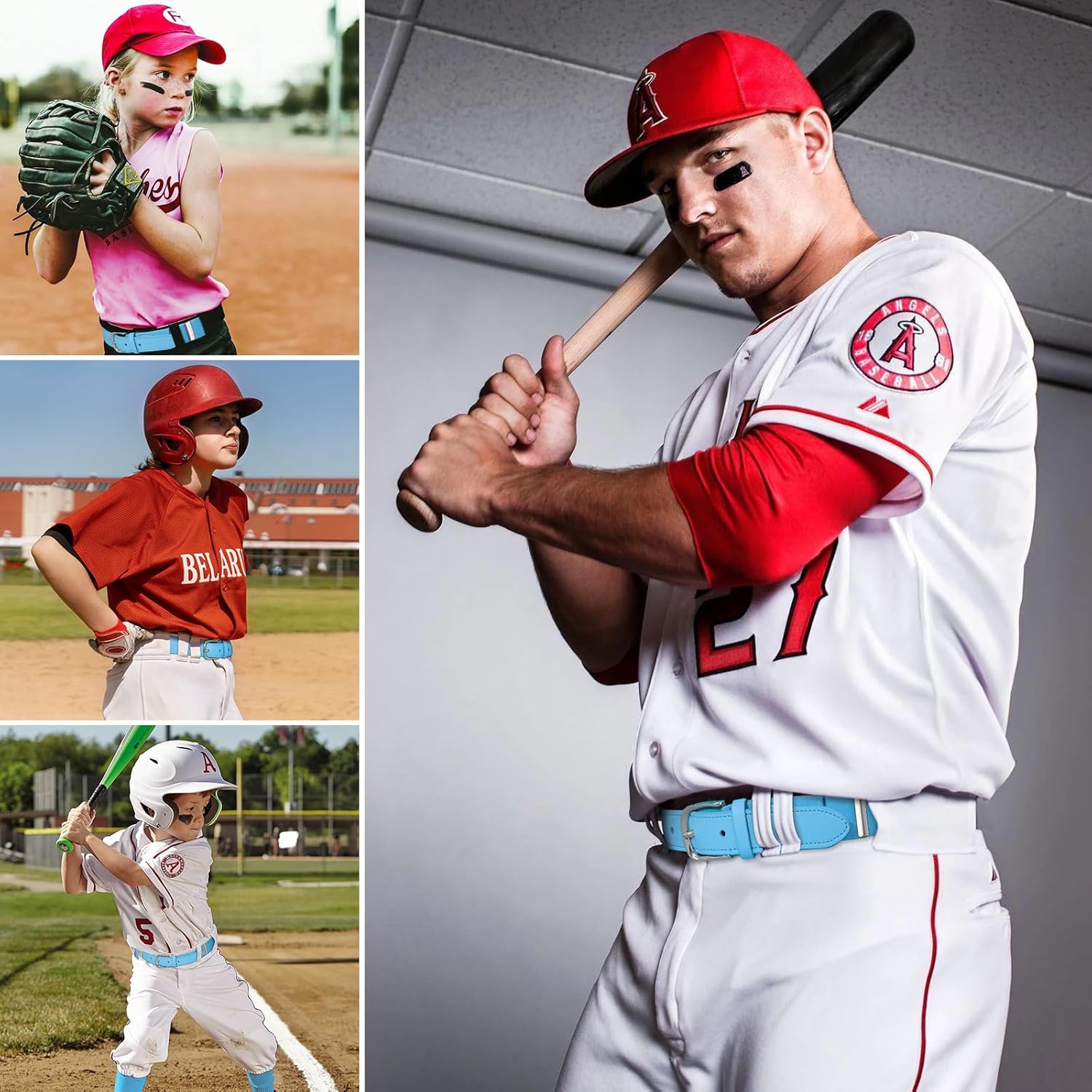 AWAYTR Adult and Youth Baseball Belt - Elastic Adjustable Softball Uniform Belts for Kids Boys and Girls - Image 3