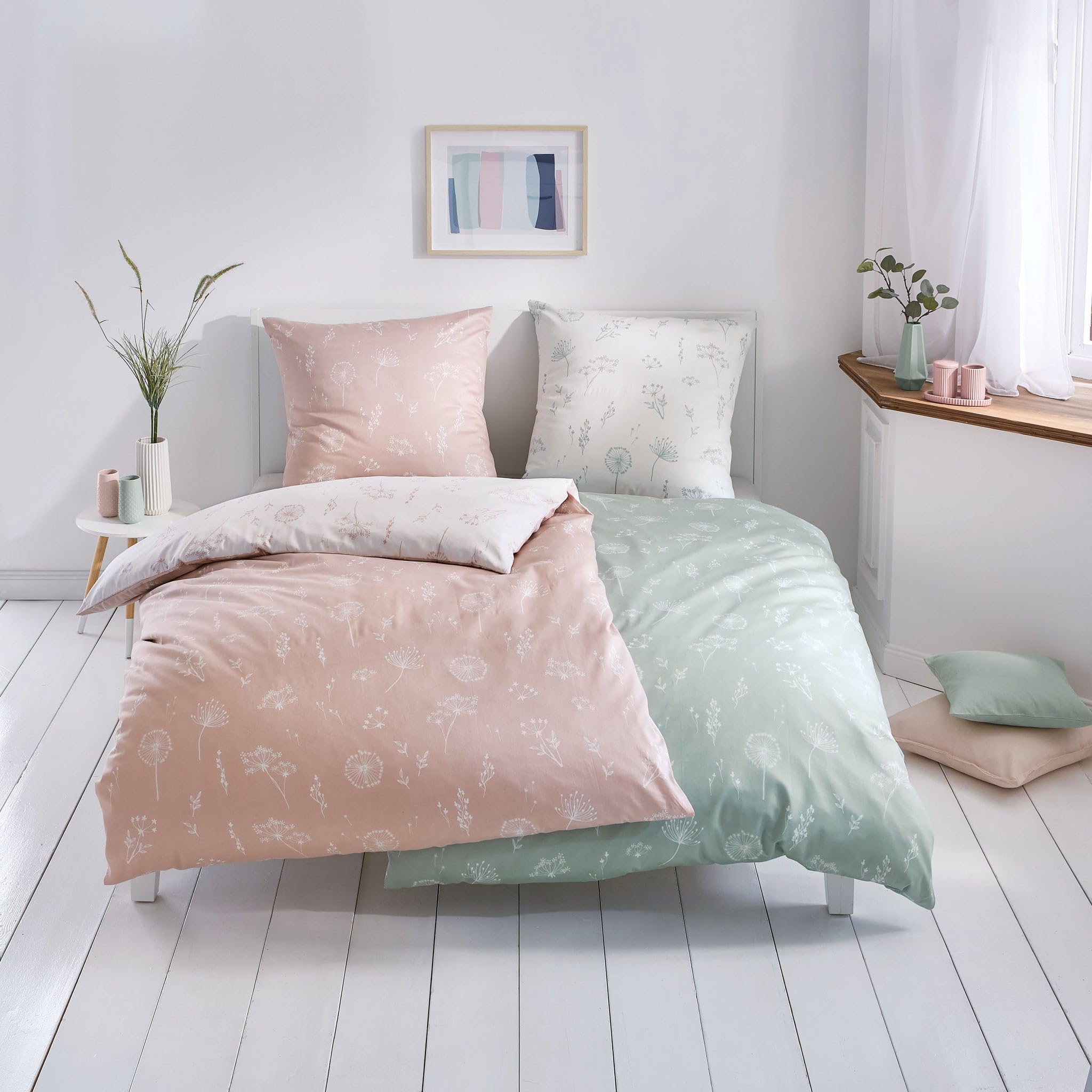 Kleine Wolke Leone Bettwäsche, Bettbezug, Cotton, Rose, 135 x 200 cm