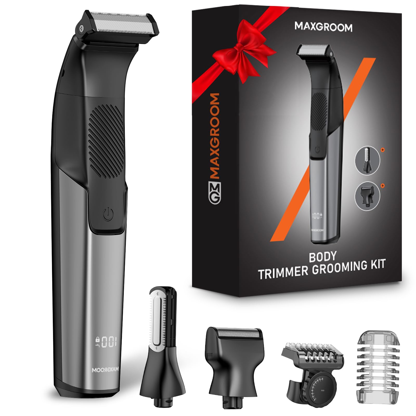 Manscape Body Hair Trimmer for Men - 3-in-1 Electric Shaver, IPX6 Waterproof Wet/Dry Groomer Kit for Chest, Underarms, Pubic & Legs, with USB Recharge Razor