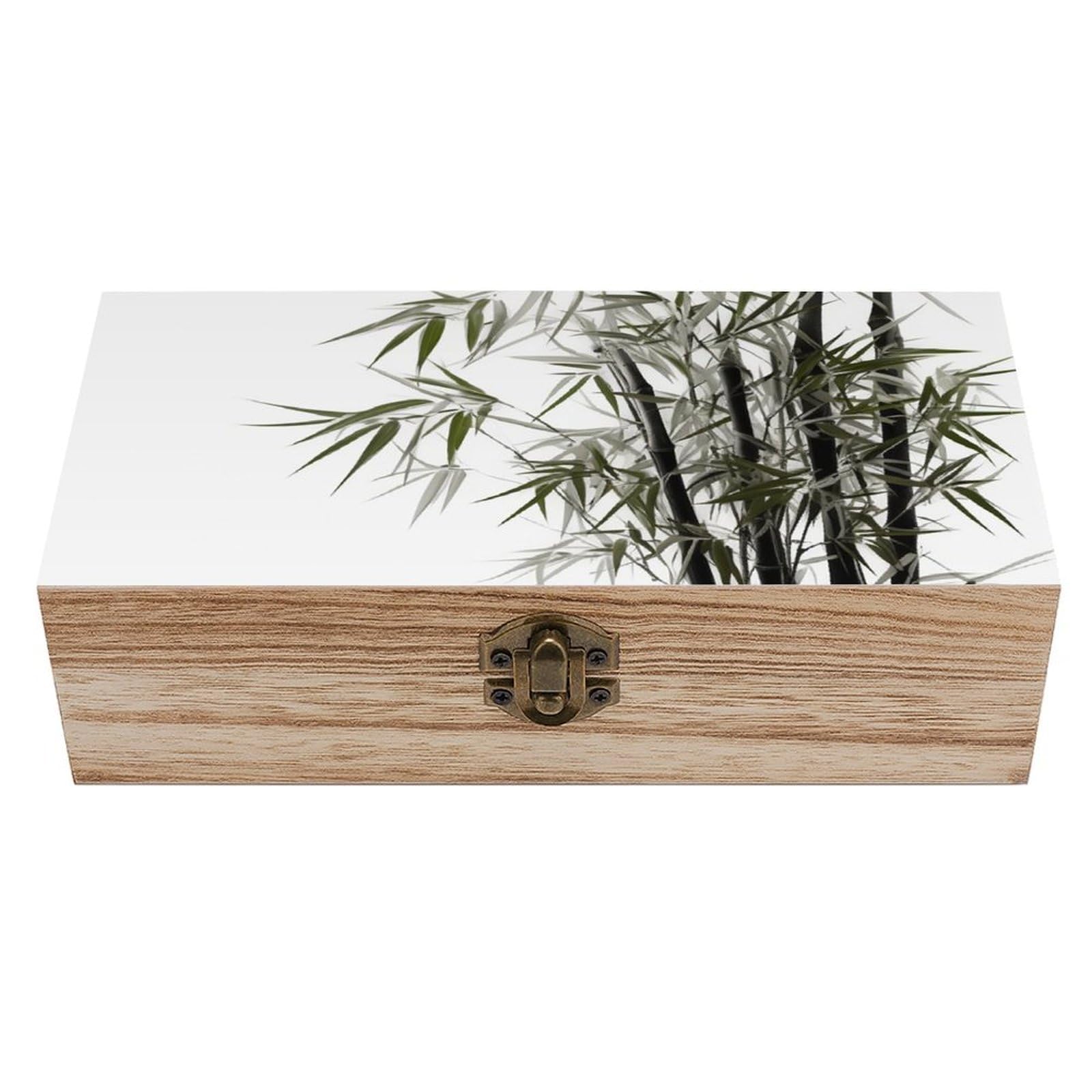 DWVTSLH Asian Wooden Storage Box Locked Wood Gift Box Decorative Keepsake Boxes Storage Bins, Memory Boxes for Pictures, Jewelry Organizer Unique Gift Ideas for Men Women