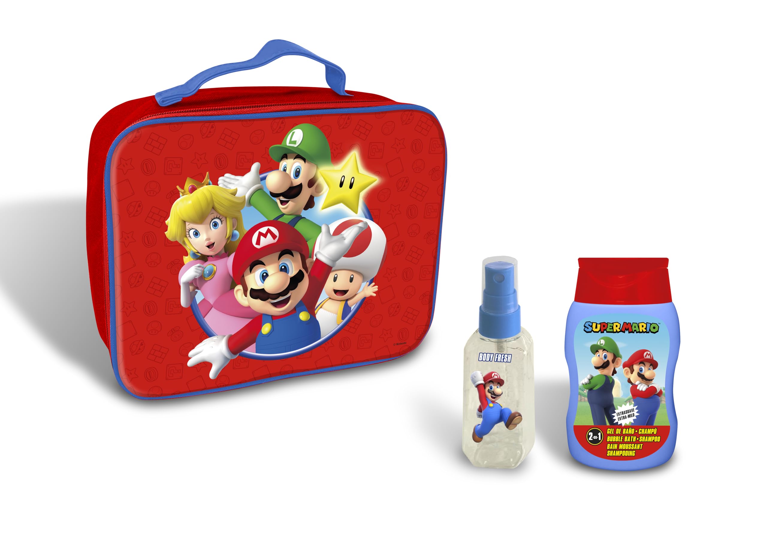 Super Mario Bolsa Neceser Gel de Baño-Champu 200 ml Body Fresh 90 ml