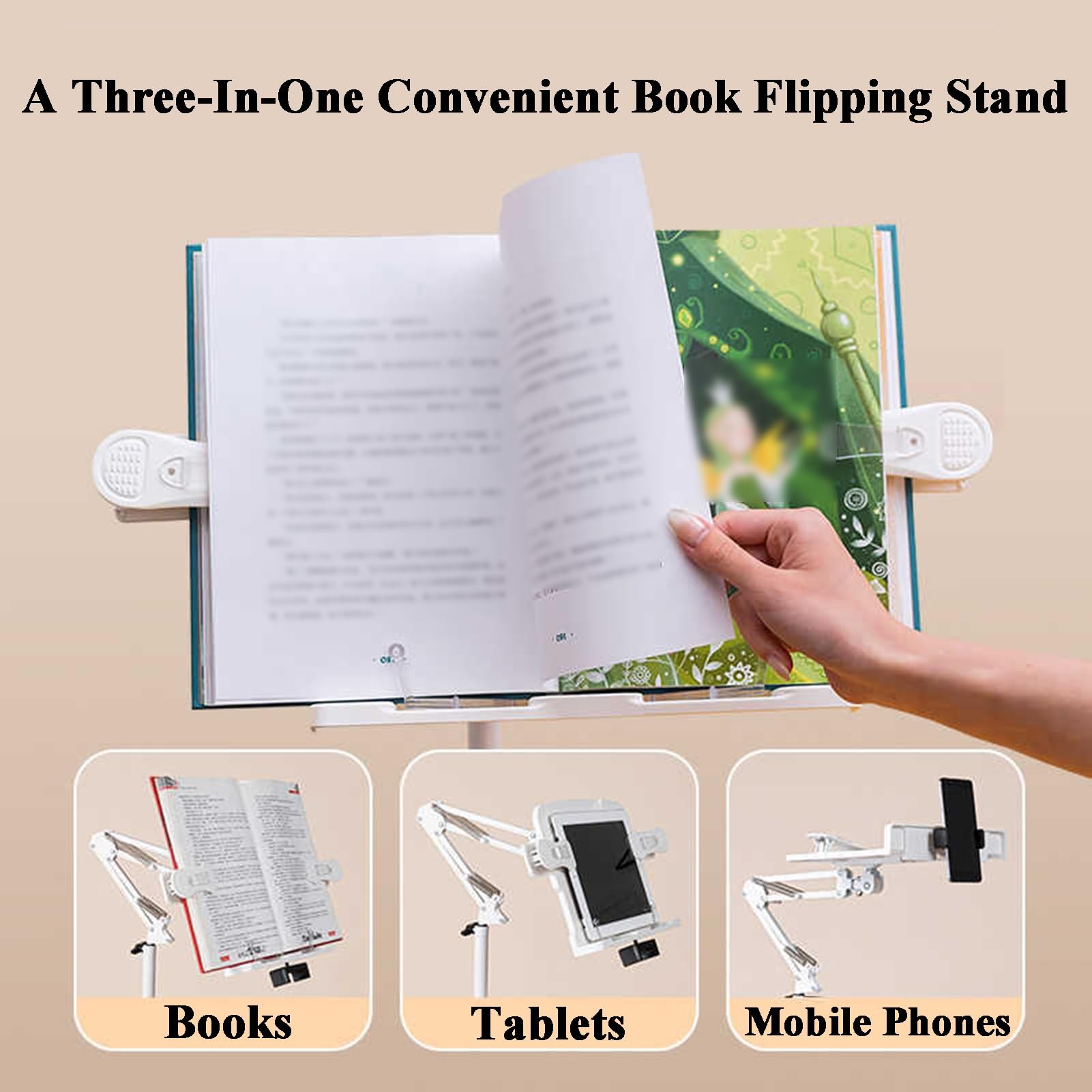 Generico Leggio da Pavimento Regolabile con Fermagli per Pagine e Supporto per Tablet, Altezza 70-170 cm per casa, Ufficio, Scuola - Supporto da soffitto per Libri e iPad per Una Lettura Confortevole