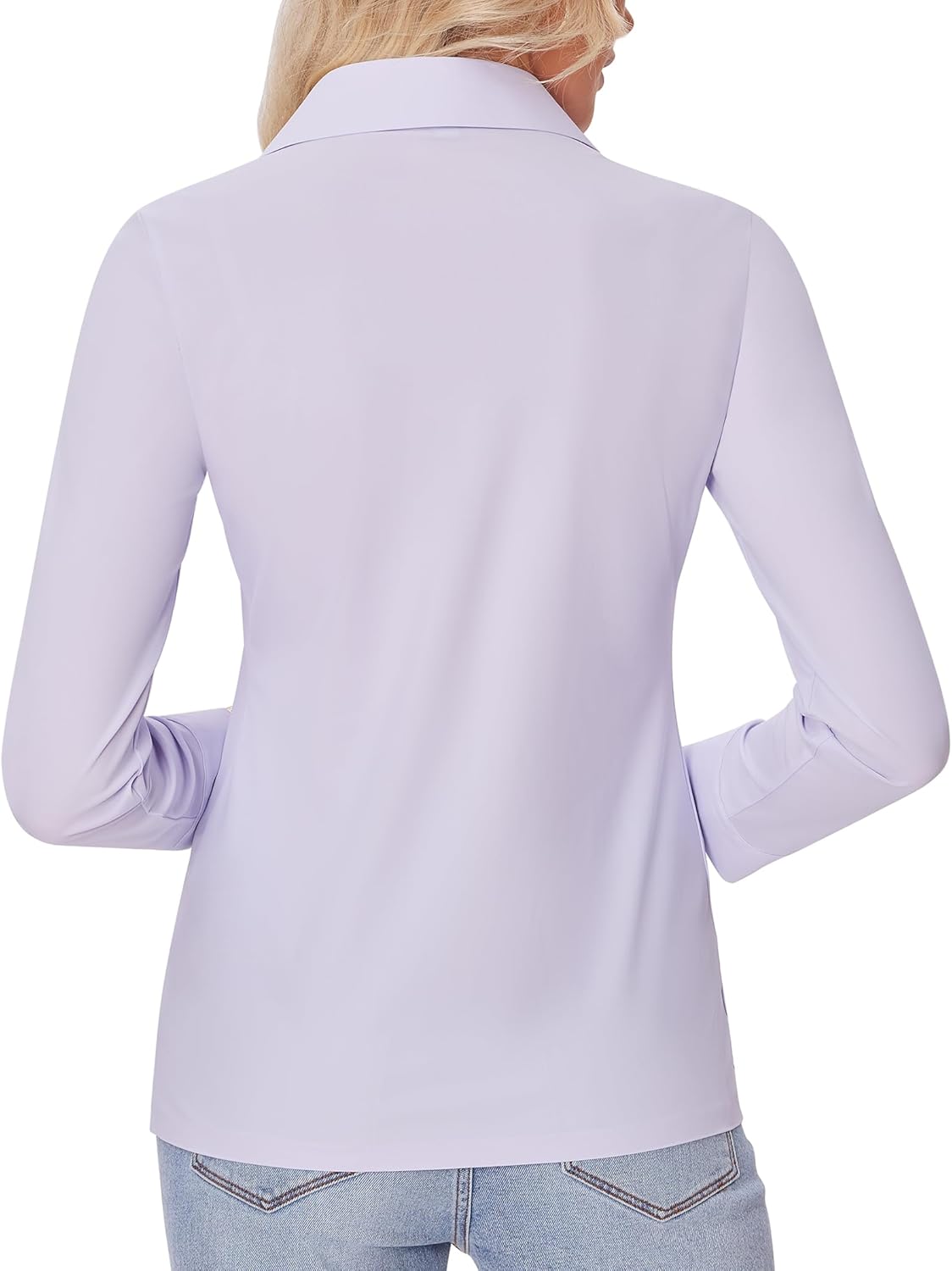 siliteelon Button Down Shirts for Women Slim fit Long Sleeve Stretch Dress Shirts Work Shirt Wrinkle Free Office Blouses - Image 2