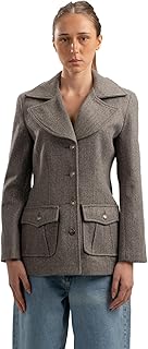 ASTK Womens Buttoned Wool Wool Blend Coat
