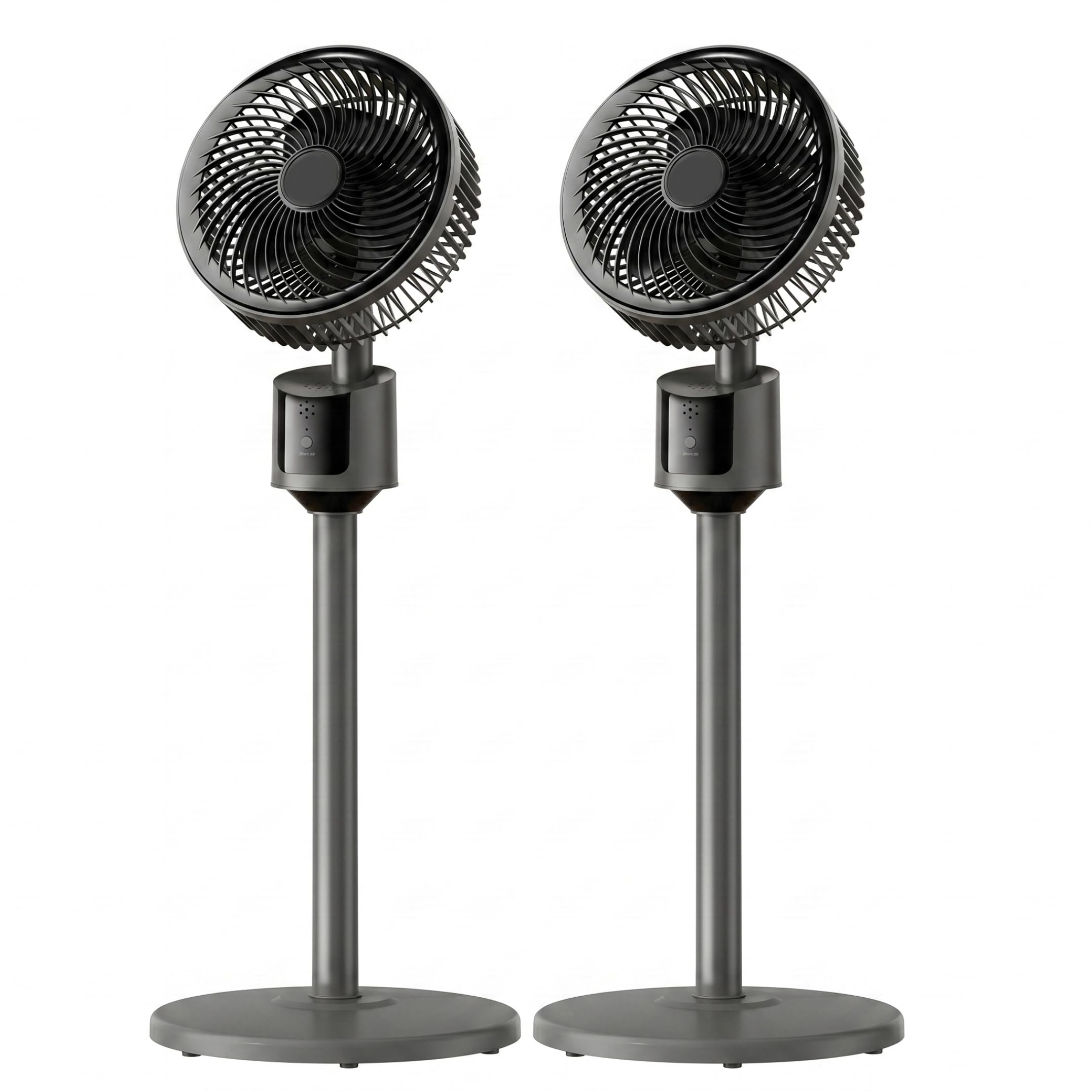 Nukinp 2pcs Pedestal Fan Oscillating, Standing Fan For Bedroom, 3-speed 5m Airflow, Quiet Usb-powered Cooling Fans, Gray