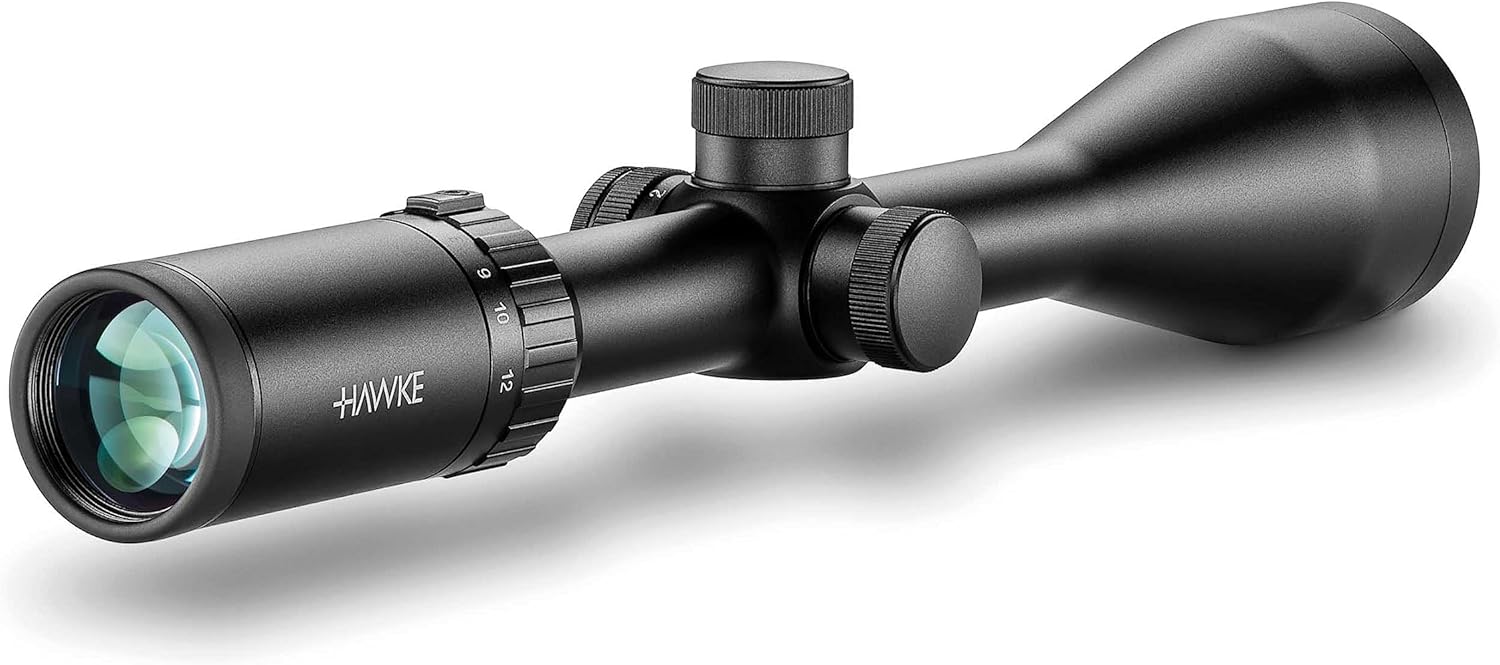 Hawke Vantage IR 3-9x50 Riflescope | Shockproof Waterproof Fogproof Hunting Scope w/Illuminated Reticle, Capped Low-Profile Turrets, 11 Layer Fully Multi-Coated Lenses & Fast Focus Eyebell