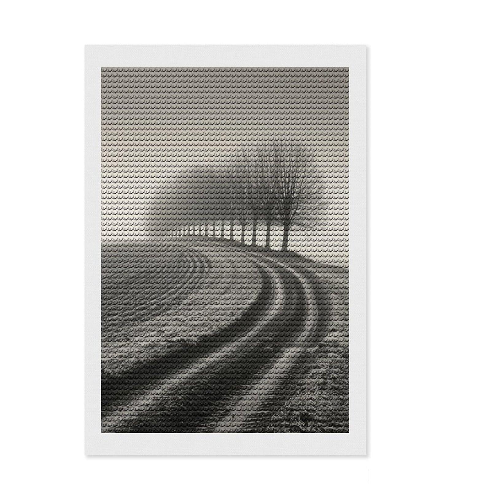 Junmoney Misty Row Sentinels Diamond Painting Canvas Set 8"x12", for Teens, Satisfying Creative Project, Christmas Gift, Farmhouse Decor