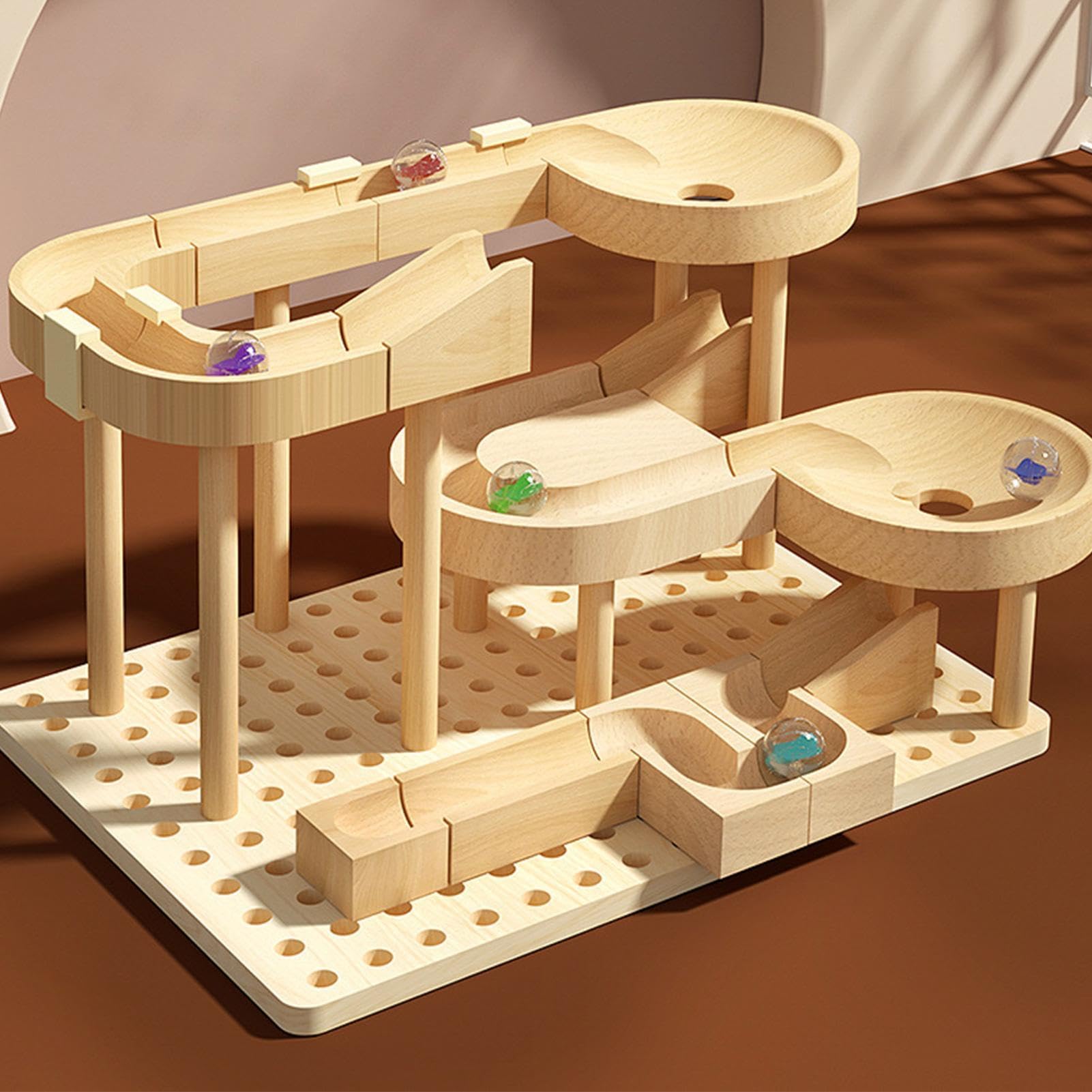 Pista per Biglie Giochi STEM In Legno Per Apprendimento | Labirinto Di Biglie Da Costruzione Giocattoli Educativi Per Bambini per Aula Casa Scuola Asilo Compleanno Natale Bambini