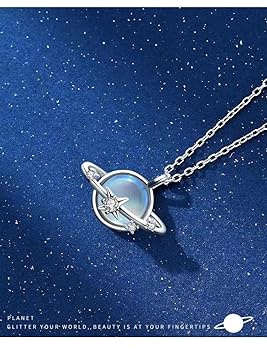 Amazon.co.jp: 惑星ネックレス 土星ネックレス 小さな星 象嵌