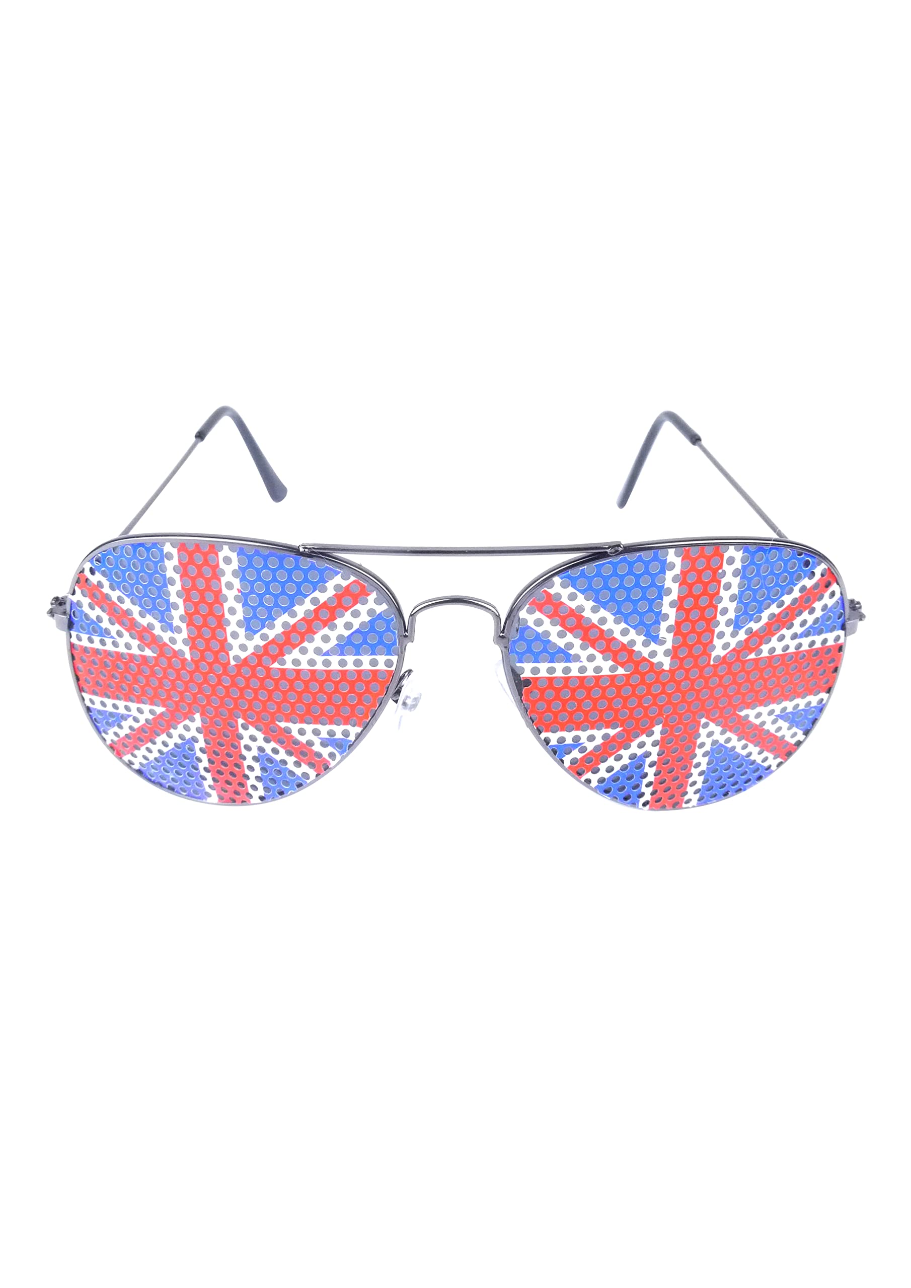 HENBRANDT Single Pair of Adult Union Jack Aviator Sunglasses Novelty Glasses Wire Frame Summer Eyewear Sun Shades Pilot Glasses Prop Fancy Dress Costume Accessory