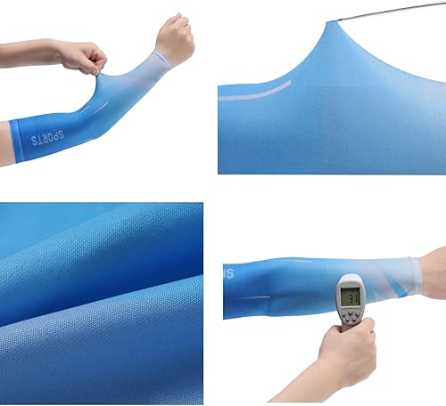 Miniatura 4 de Mangas de compresión con protección solar UV, pasamontañas, máscara facial, mangas deportivas refrescantes para hombres y mujeres, esenciales para