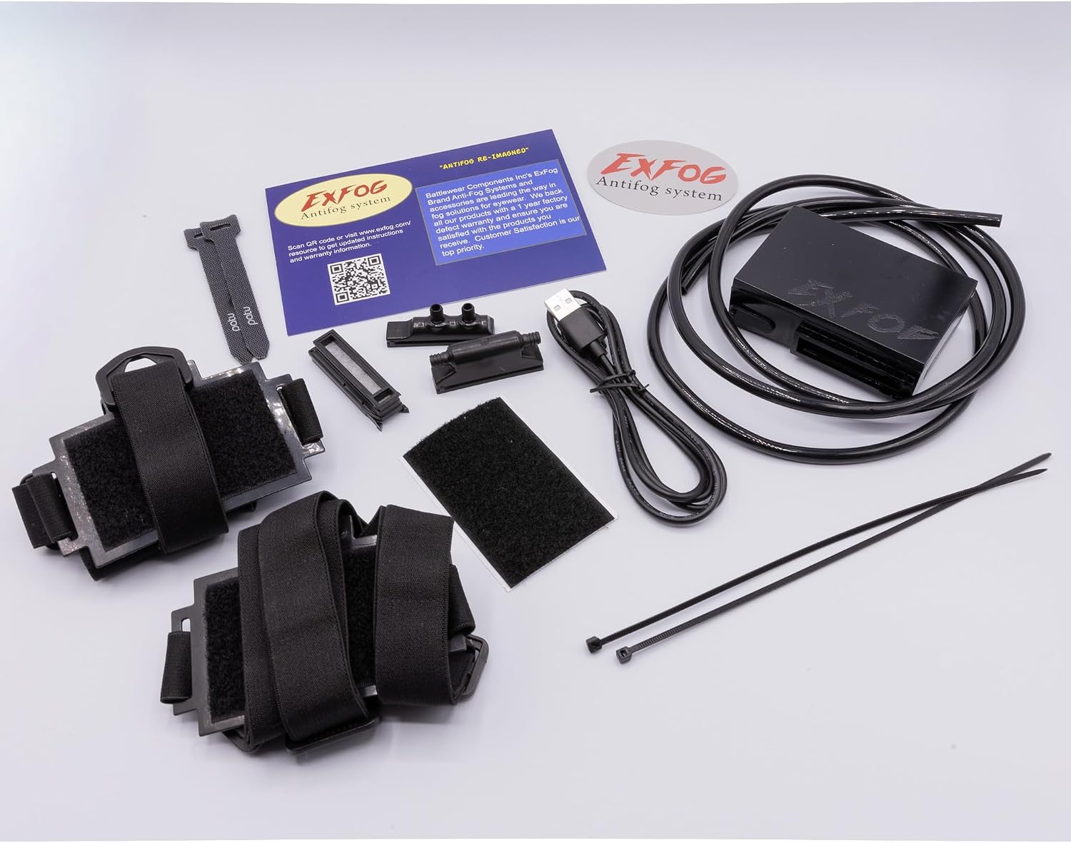 Industrial Standard ExFog Anti-Fog System for Industrial and Manufacturing, Variable Speed Control, Rechargeable Battery, Compatible with Full-Seal Goggles