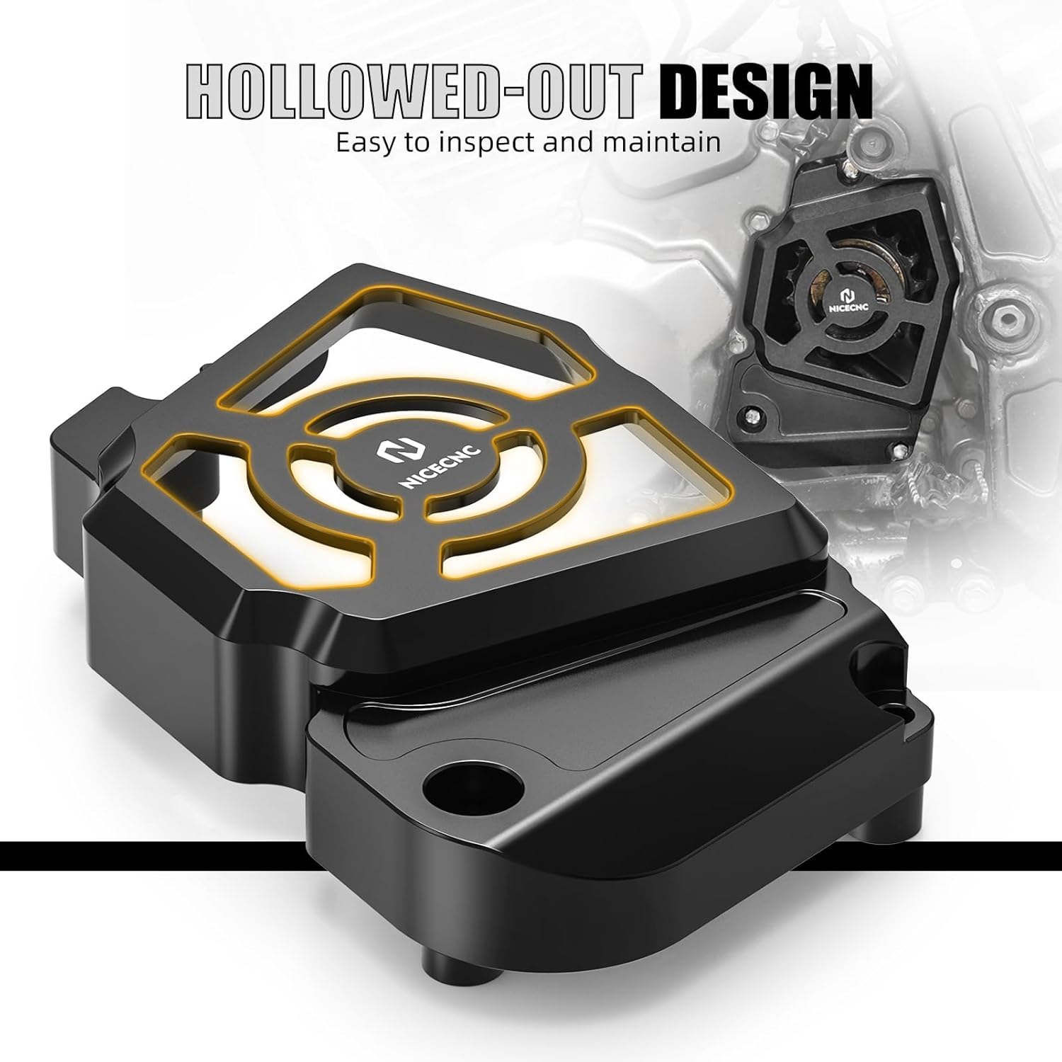 NICECNC Chain Guards Sprocket Cover Sprocket Shield Sprocket Guard Chainwheel Cover Aluminum CNC Compatible with Suzuki DR650S/SE 1996-2024, Replacement for 11361-32E00, Black