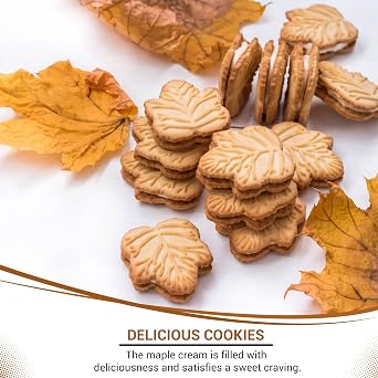 Turkey Hill Sugarbush 100% Pure Canadian Premium Maple Syrup Cream Filled Cookies - All-Natural Maple Leaf Shape Delicious Cookies, (2 Pack, Cream Cookies)