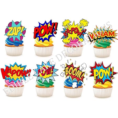 40 X Marvel Super Heroes Stand Up Edible Paper Cupcake Toppers Cake Decorations Amazon Co Uk Grocery