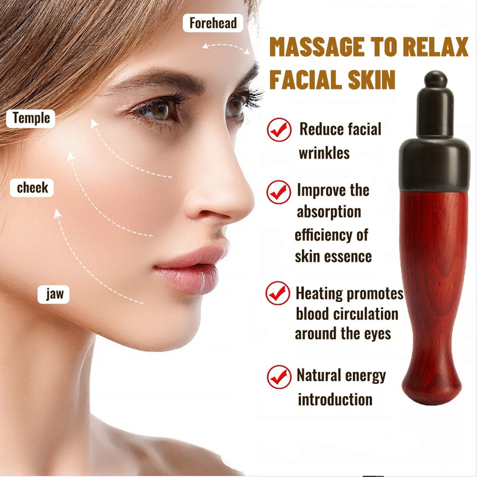 Pierre d'énergie Massage des Yeux électrique Masseur de Visage Chaud Stylo d'acupuncture des Yeux Appareil de beauté Ascenseur Visage Shaper Spa Anti-âge Rides