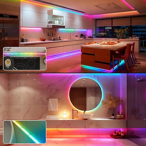 Miniatura 2 de RGB Smart IC COB LED tira de luz IP67 40FT12M al aire libre luces LED CRI90+24V ultra brillante para salas de juegos TV paredes balcones