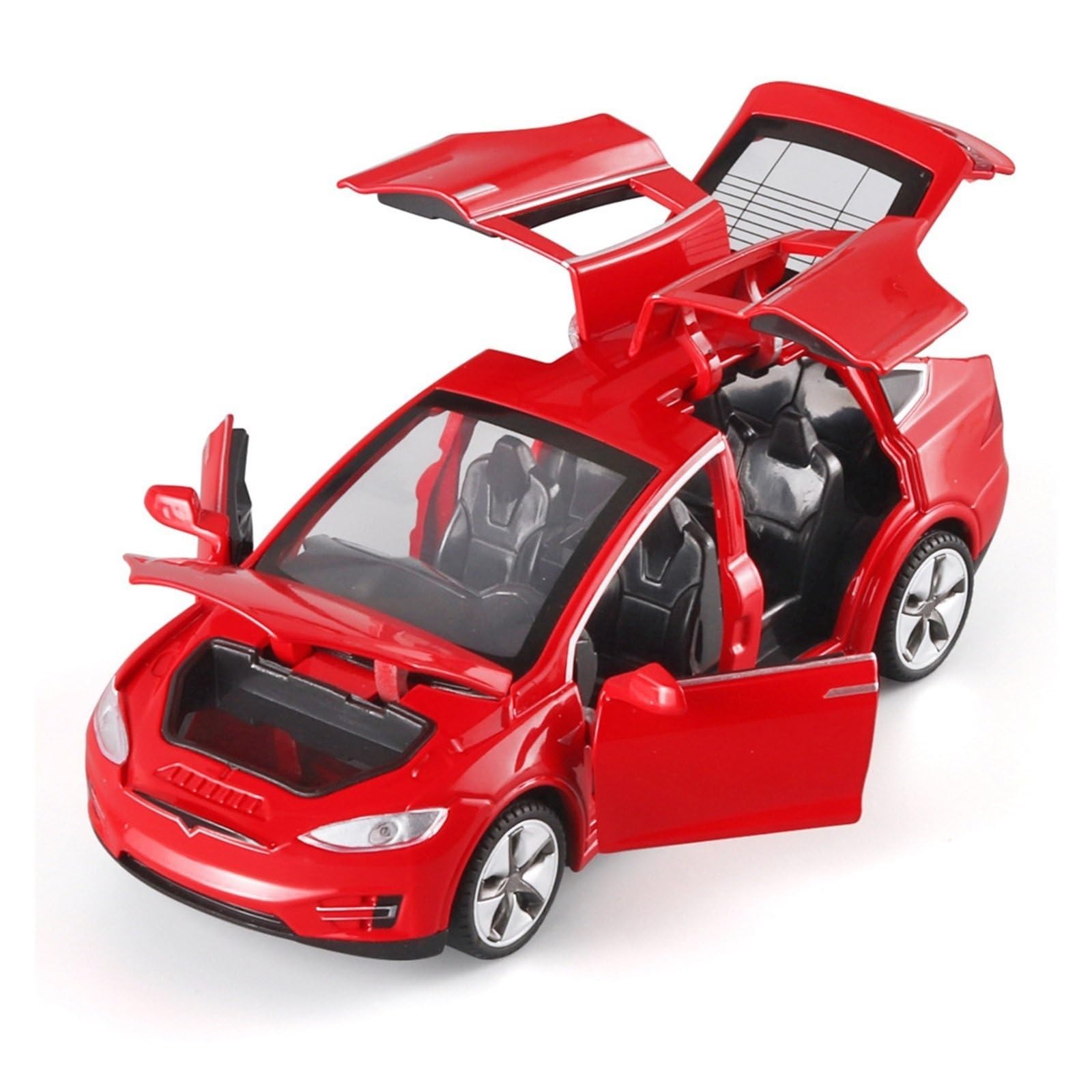 Btwodian Scale Model Car 1:32 For Tesla For Model X Alloy Metal Diecast Car Model Display Ornaments(Red)