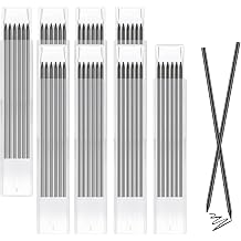 TuTuYa 48 Pencil Refills Black, 2.8mm Deep Hole Marker Lead-Rrefills | Waterproof Replacement, Long Reach/Deep Hole/Long Nose for Architect Carpenter Woodwork Construction Building
