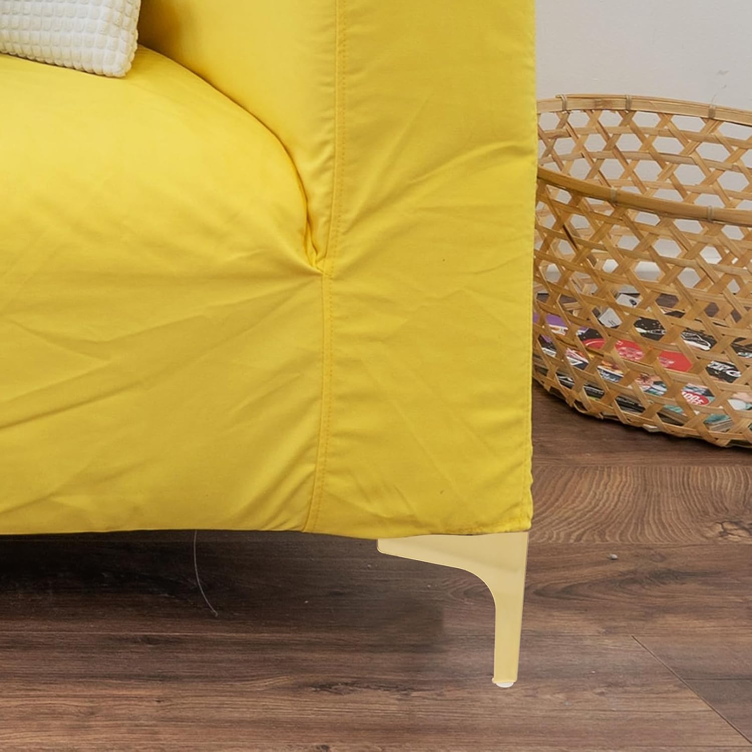 8pcs 13cm Metallic Gold Metal Furniture Legs Adjustable Sofa Replacement Cabinet Feet for Tv Stand Coffee Table Bathroom Vanity