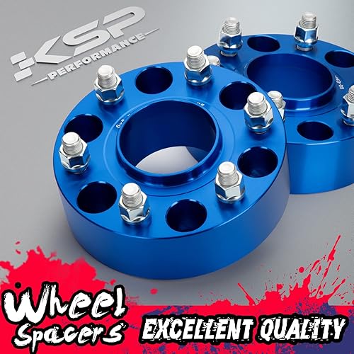 Miniatura 5 de KSP - Espaciadores de rueda de 6 x 5.5 para Silverado, 2 pulgadas (1.969 in) 0.236 x 5.500 in adaptadores de rueda azul forjados, paso de rosca