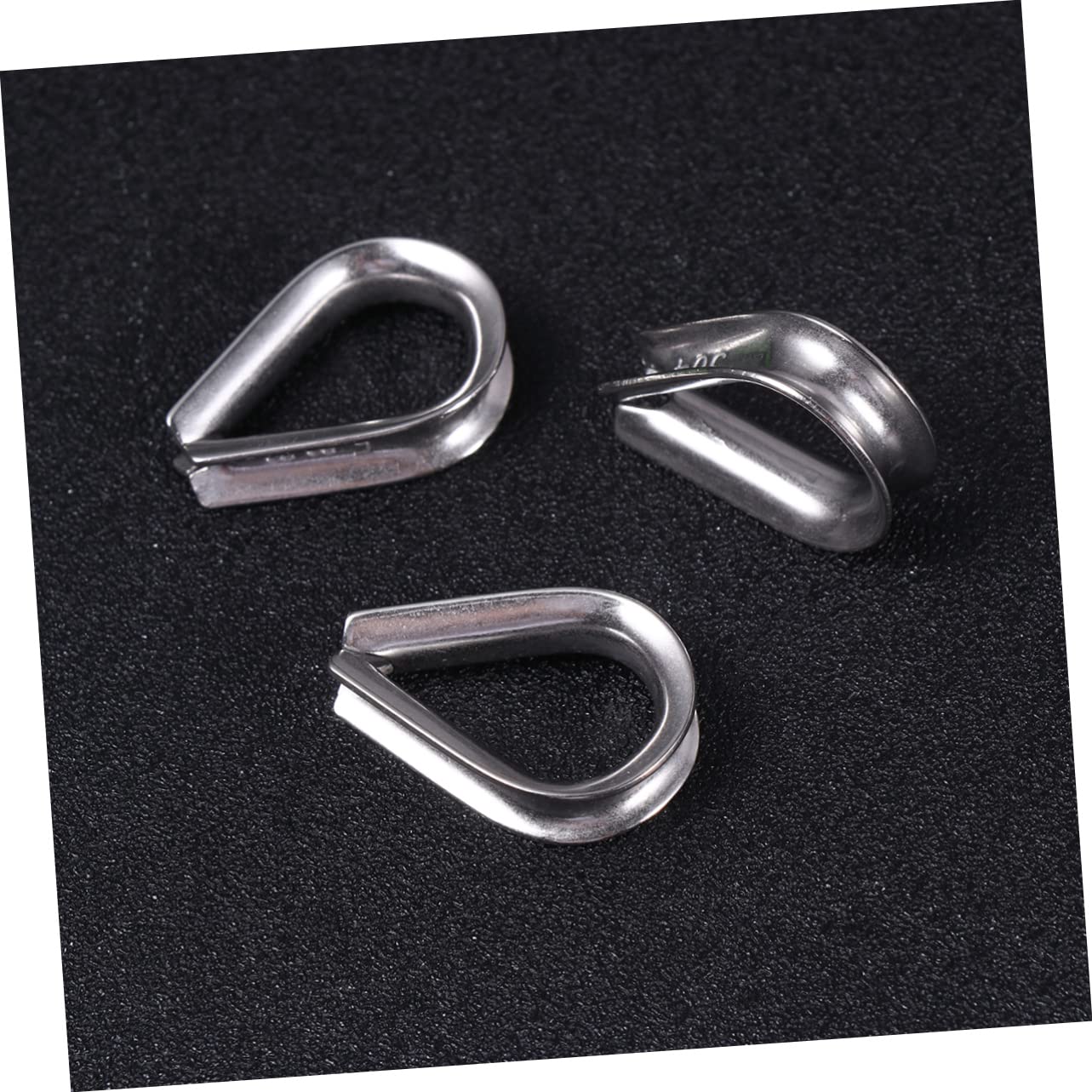 OSOLADY 20pcs Rope Thimble Wire Rope Cable Clip Anchor Thimble Wire Rope Clamps Thimble Heavy Duty Thimble Locking Carabiners Clip Wire Rope Eyelet Steel Cable Thimble Steel Rope Silver