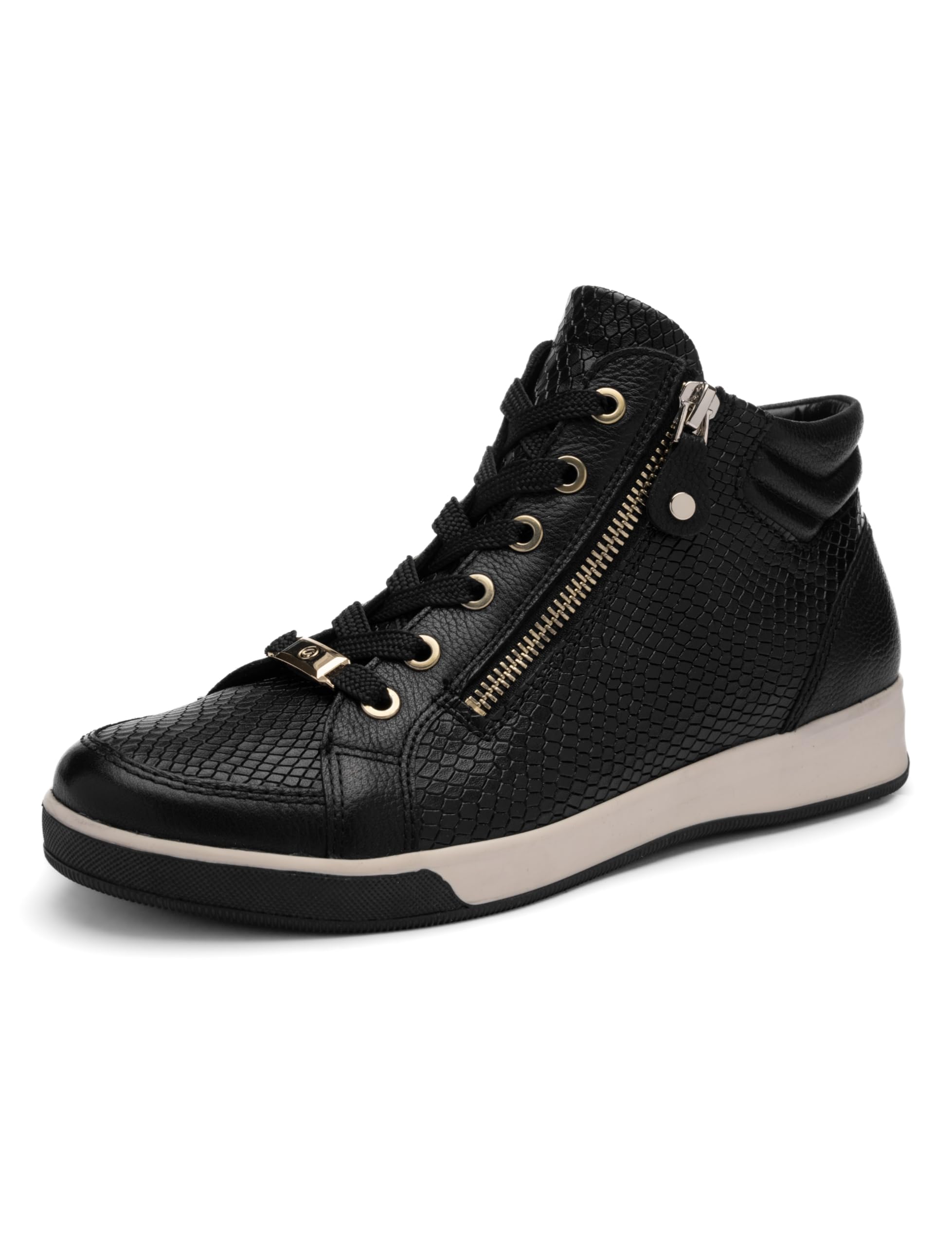 ARA Women ROM Sneaker, Black, 37.5 EU