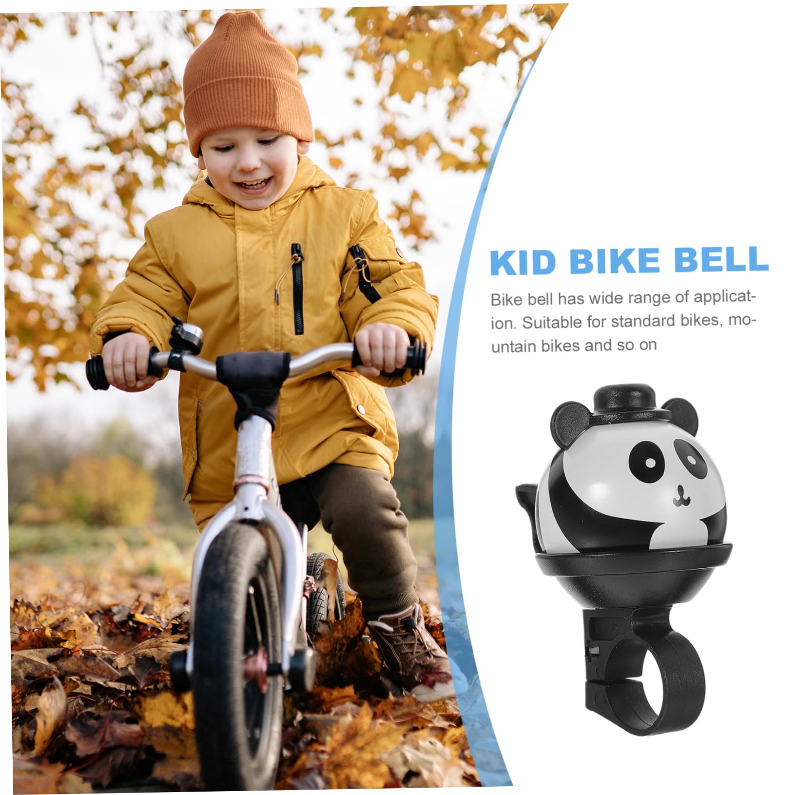 Mipcase 3pièces Cloche De Vélo Cartoon pour Sonnette Anti-Perte Cloche Portable pour Vélo Et Trottinette Design Panda Accessoire De Sécurité pour Garçons Et Filles