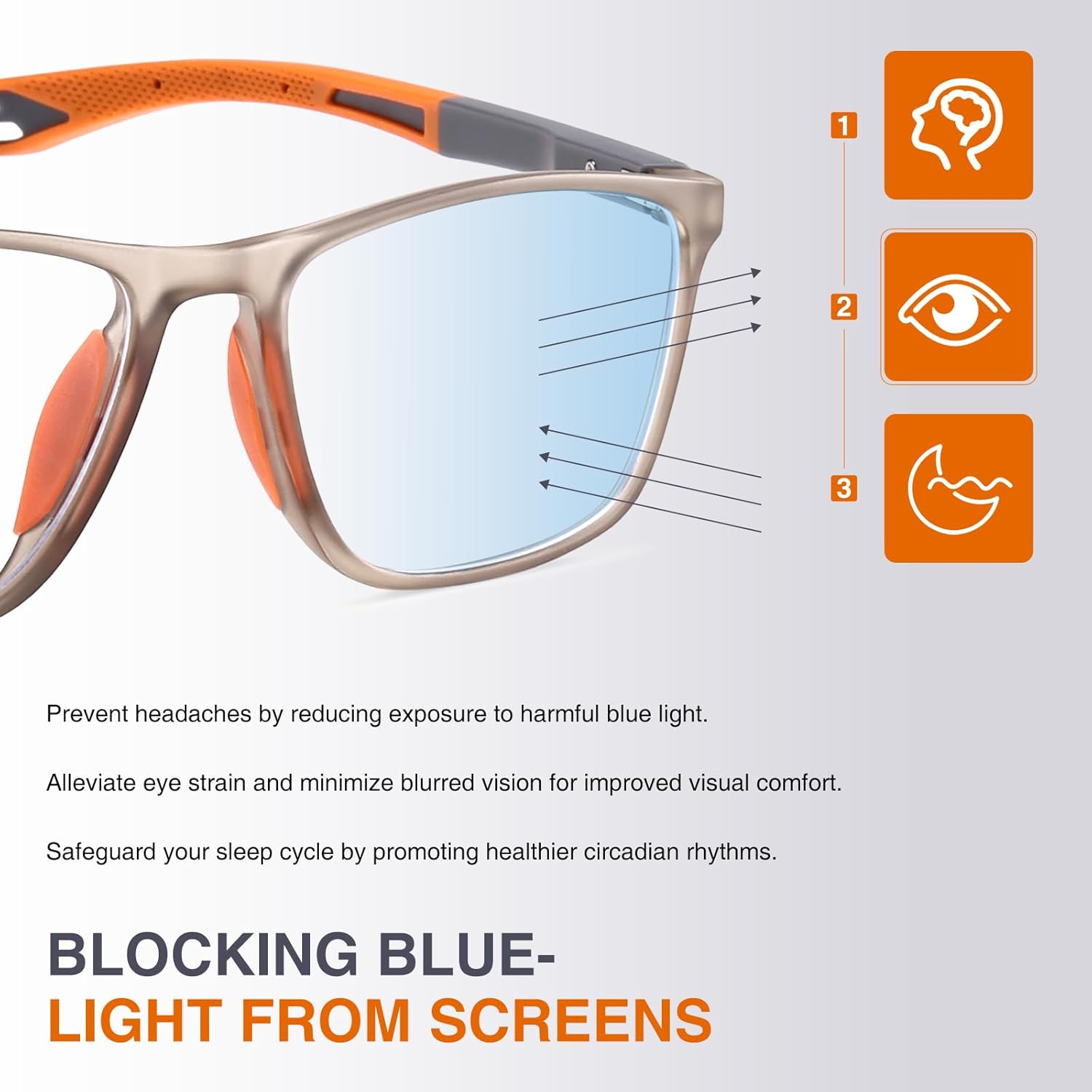 Myopia Distance Sport Glasses for Men, Near Sighted Driving Eyeglasses Nearsighted TR90 Frame - Image 4