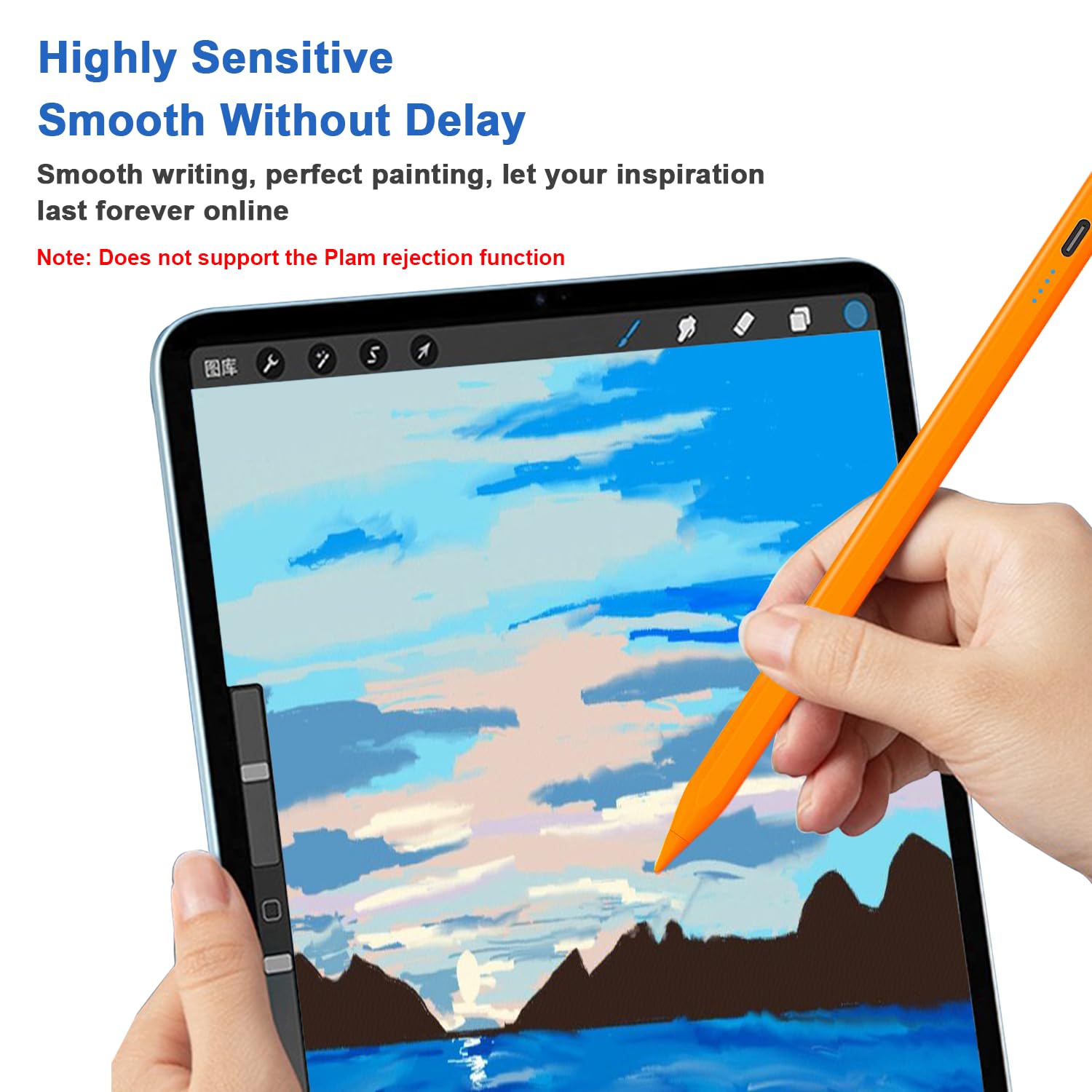 Lápices capacitivos para pantallas táctiles Power-Display Tablet Pen POM Tip Magnetic Digital Touch Pen compatible con iPhone/iPad/Lenovo/y otros dispositivos iOS/Android Smartphone y Tablet (naranja)