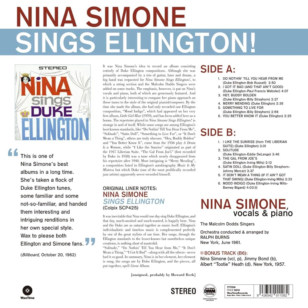 その他 LP Nina Simone Nina Simone Sings Ellington SMJ7087 COLPIX /00260 Sings Ellington – The Official Home of Nina Simone | The