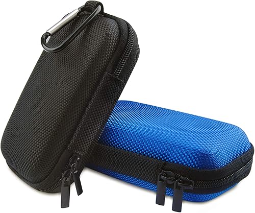 Miniatura 9 de Funda organizadora electrónica, paquete de 2 fundas portátiles para auriculares, bolsa de almacenamiento con clip de mosquetón de metal para cable