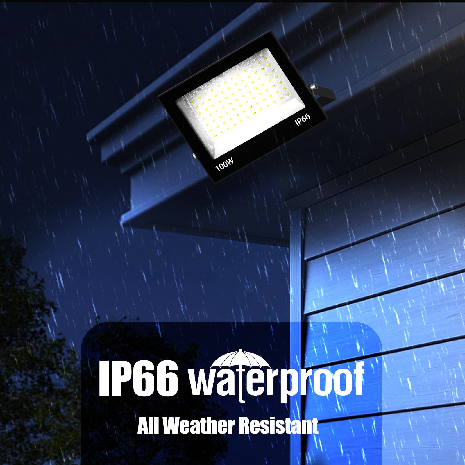 Probapro 50W LED Floodlight Outdoor - 5000LM Super Bright Security Light with 180° Adjustable Bracket & IP66 Waterproof Rating - Image 2