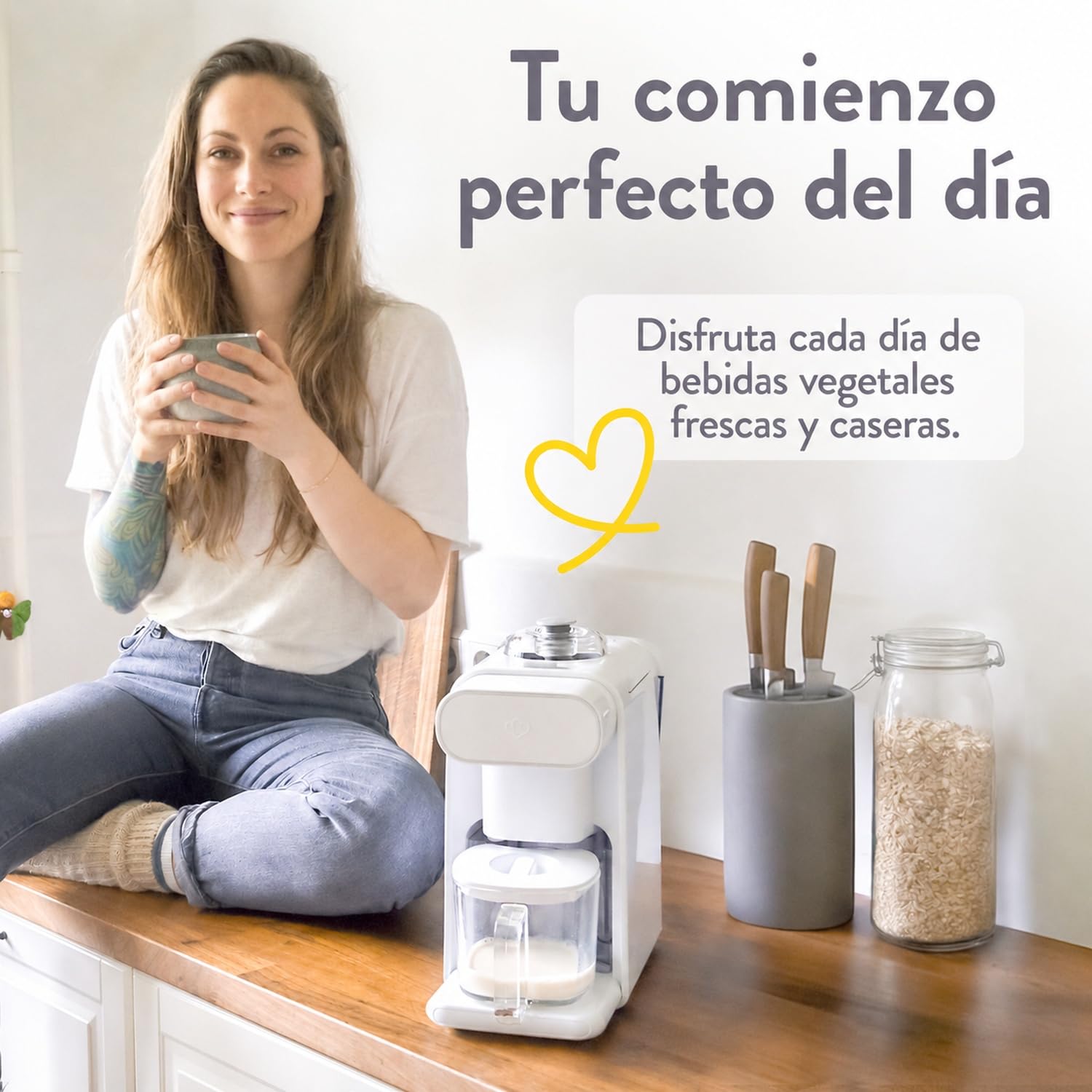 SPRINGLANE - Batidora de leche vegetal Mila con colador para la preparación de todo tipo de leches vegetales (0,6 litros de leche vegetal)