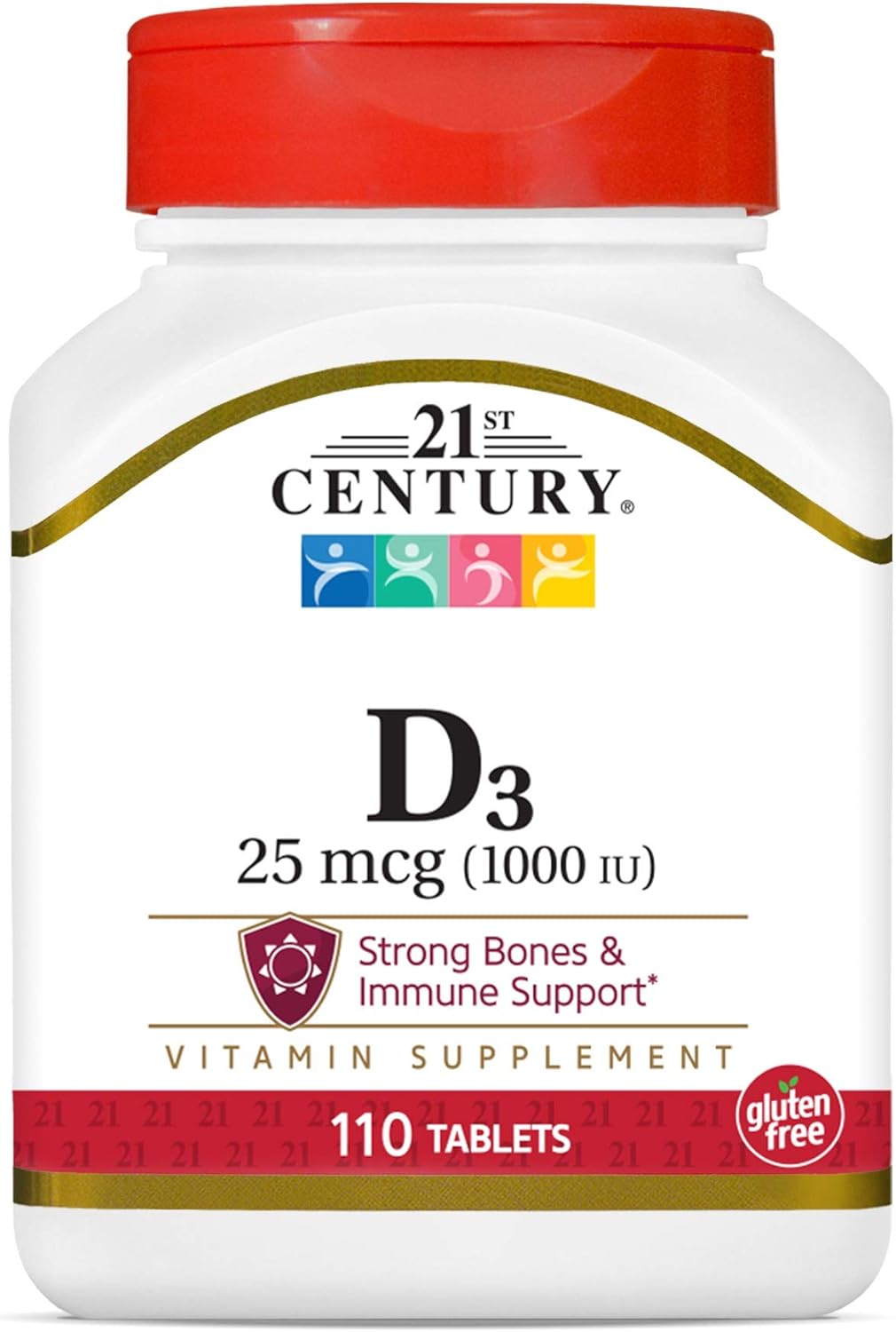 21st Century Vitamina D3 1000 IU Tabletas Pack 3 x 110
