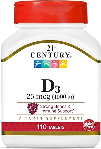 21st Century Tabletas D 1000 UI, 110 unidades (paquete de 3)