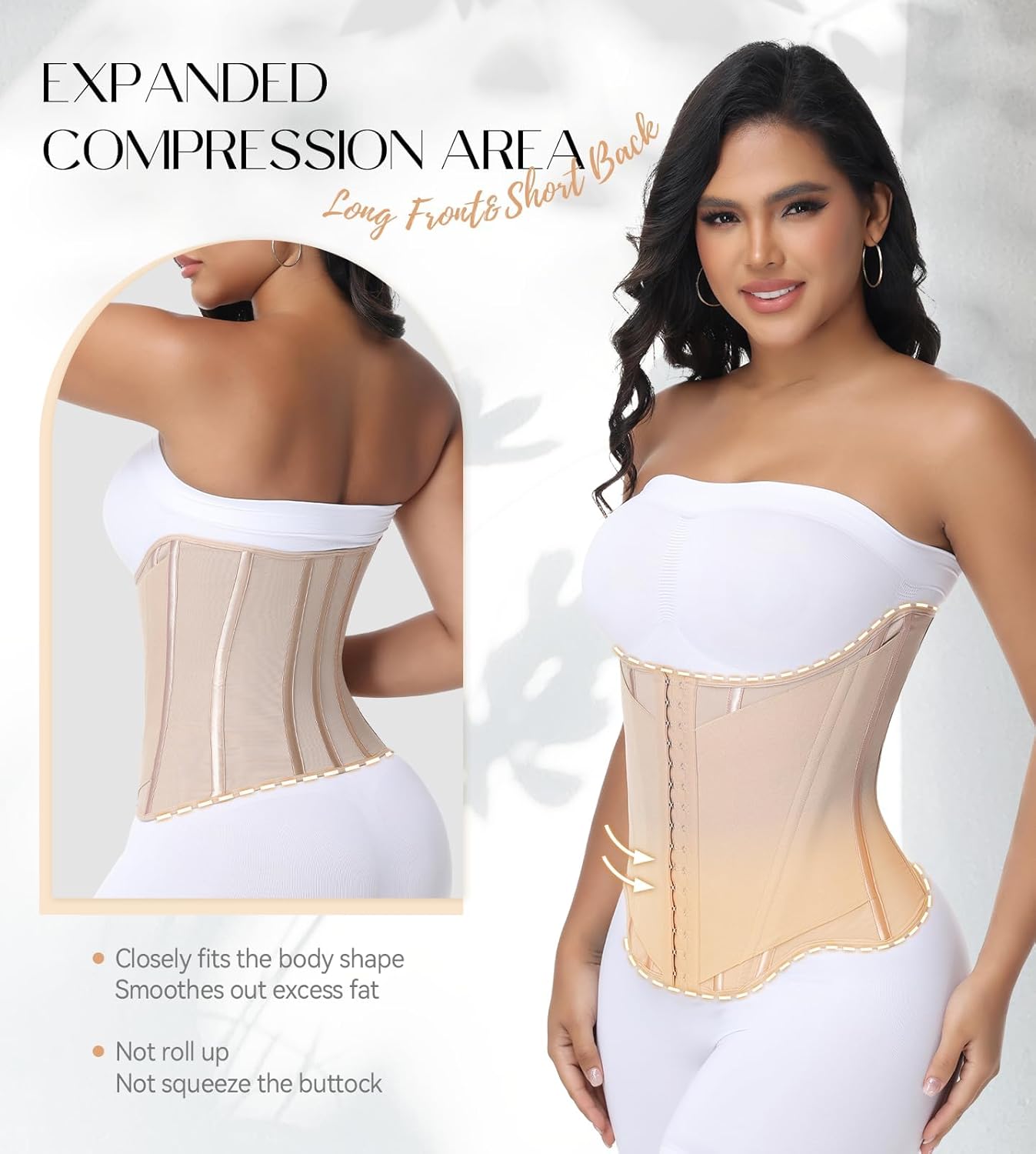 SHAPSHE Waist Trainer For Women Tummy Control Corset Waist Cincher Shapewear Workout Faja Body Shaper With Hooks - Image 4