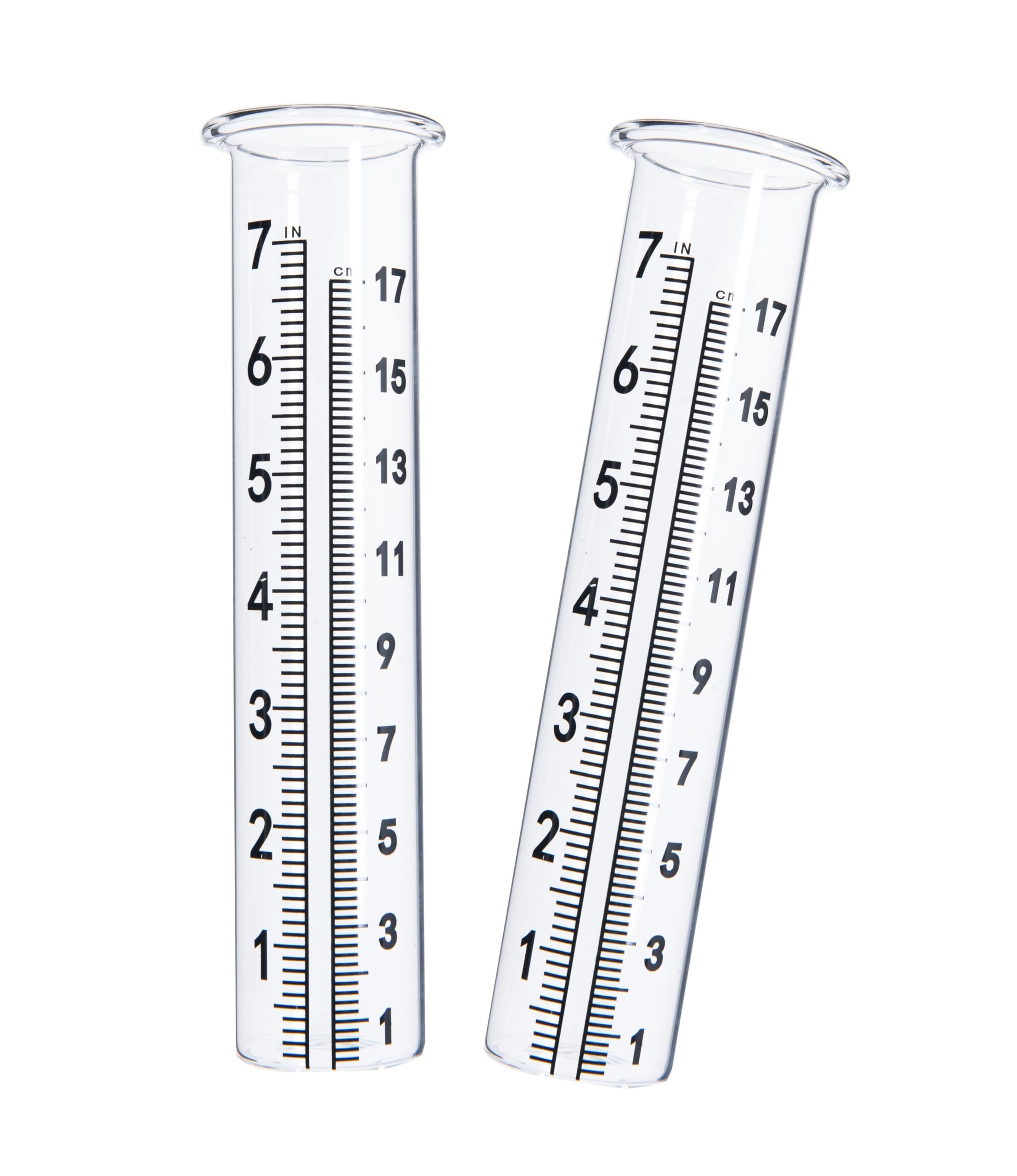 7" Capacity Rain Gauge Glass Replacement Tube with Lip for Yard Garden (2)