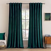 Vista 162 de MIULEE Cortinas de terciopelo de 63 pulgadas de largo, 2 paneles de cortinas opacas de lujo para dormitorio, sala de estar, cortinas de ventana
