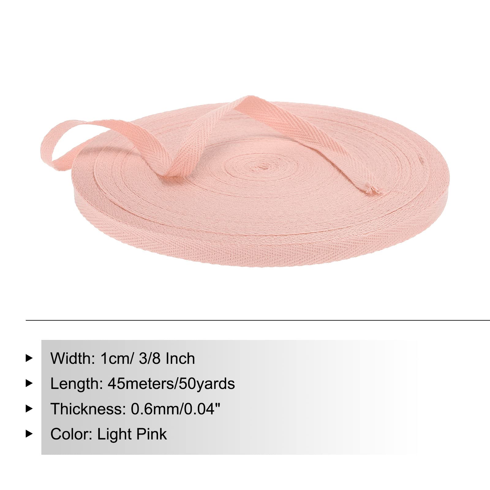 PATIKIL Coton Sergé Ruban 3/8 Pouce 50Yards Coton Ruban Liaison Biais Ruban Chevron Ruban Pour Couture Liaison Cadeau Enveloppe Artisanat Bricolage Clair Rose