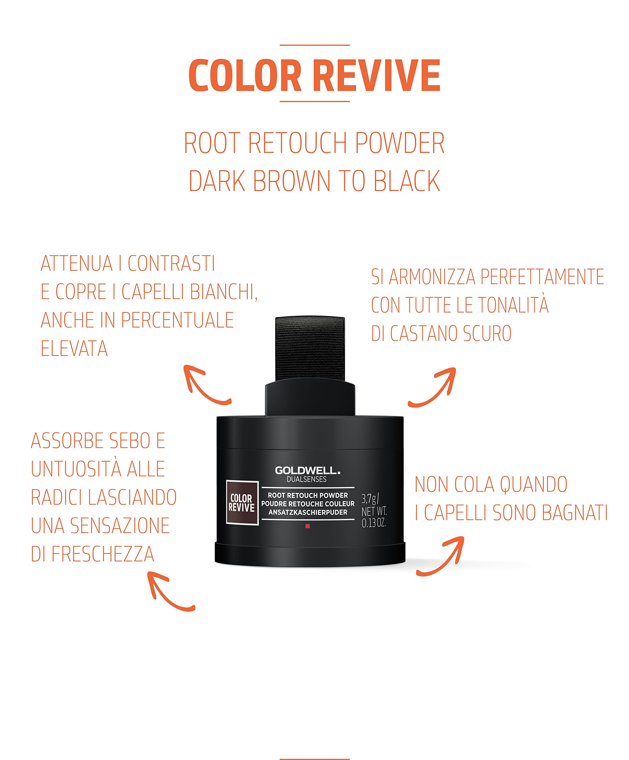 GOLDWELL Colore Revive Root Retouch Powder Dark Brown 3,7 Gr per chi cerca qualità e praticità, per uso pratico e risultati affidabili, colore revive