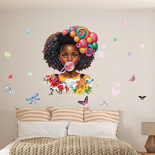 Miniatura 4 de Adhesivo decorativo para pared de niñas africanas y mujeres, decoración mural artística de bricolaje, decoración de pared para adolescentes,