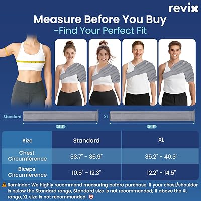 REVIX Microwavable Shoulder Heating Pad for Rotator Cuff, Moist Heating Pads Microwavable with Adjustable Strap, Shoulder Heating Pads for Upper Back Muscle Relaxation & Relief, Gray