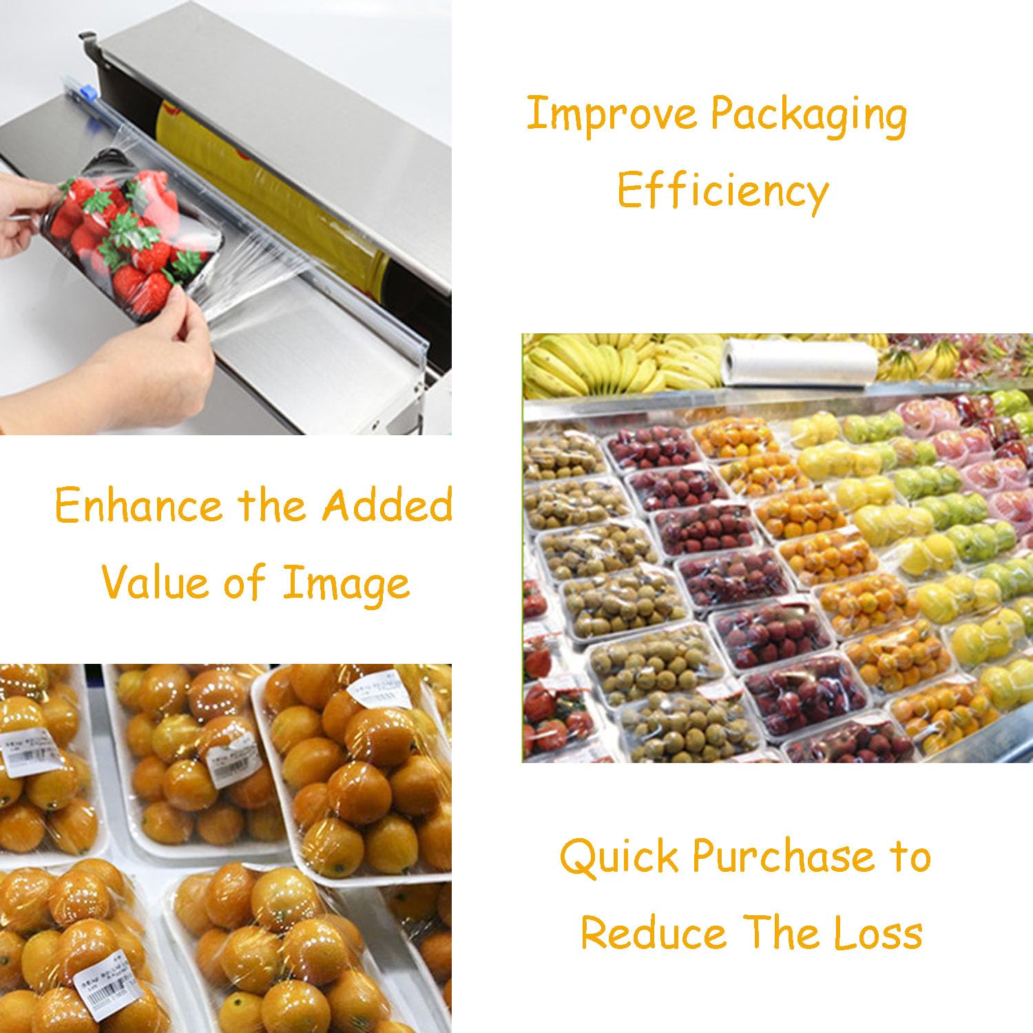 Máquina de envoltura de plástico comercial, dispensador de envoltura manual con 2 rollos de película adhesiva de PVC de 12 pulgadas x 1312 pies para embalaje y almacenamiento de alimentos