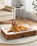 Orthopedic XL Dog Bed for Large Dogs, Non-Slip Bottom with Washable Cover | Waterproof, Machine Washable, Removable Cover, Egg Foam, Four-Sided Bolster, Joint Pain Relief, Senior Dogs, Gray Dog Bed