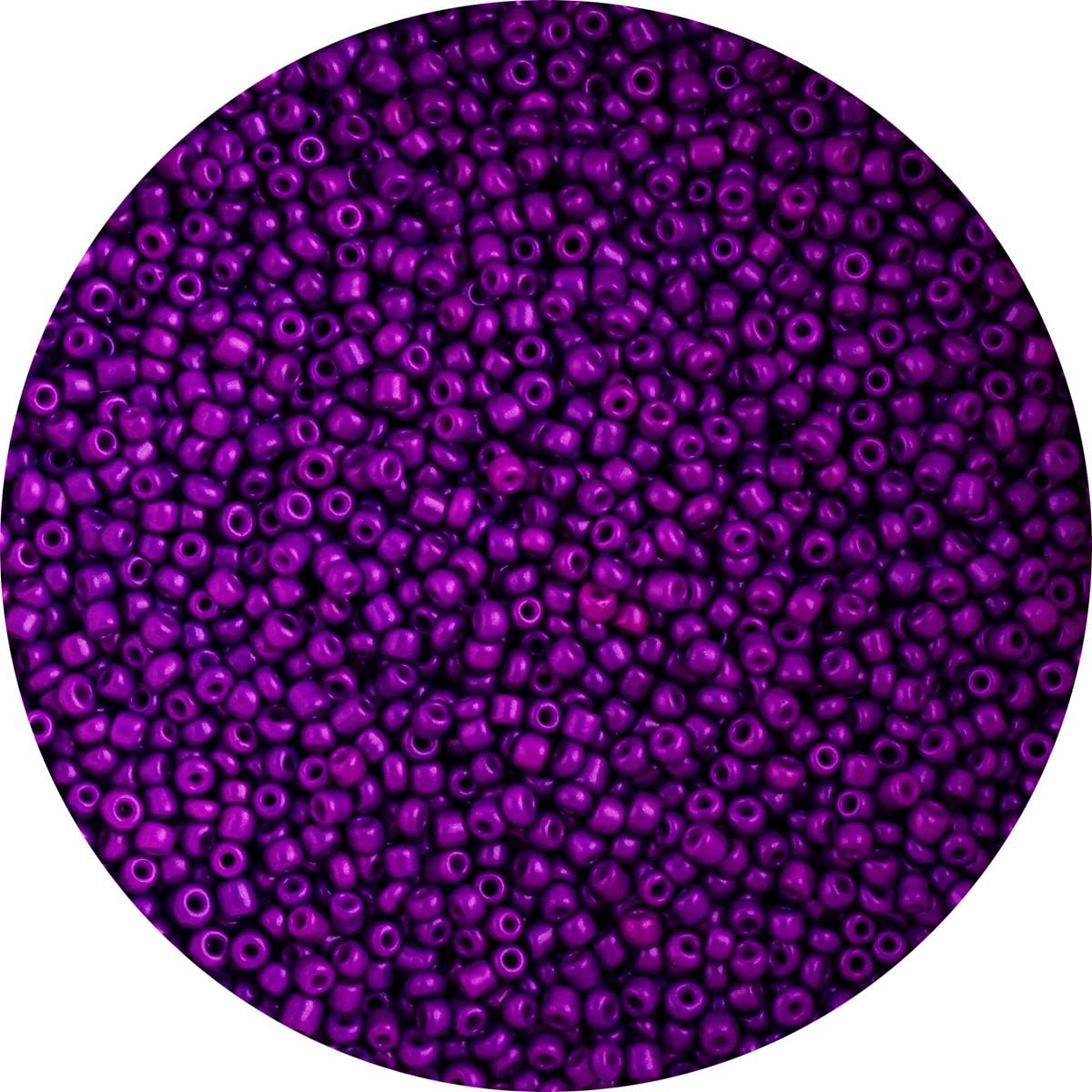 Glass Seed Beads Round Opaque Loose Pony Bead 6/0 4mm 200gram 0.45LB 2300pcs Purple Mini Spacer Beading DIY for Wrist Bracelet Earring Necklace Jewelry Making Art Craft (Purple, 6/0 (4mm))