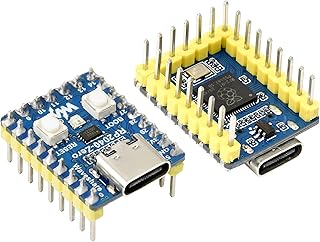 Waveshare RP2040-Zero MCU Board Based on Raspberry Pi RP2040, with Pre-soldered Header, Dual-core Arm Cortex M0+ Processor, Flexible Clock Running up to 133 MHz, Onboard 2MB Flash, USB-C Connector