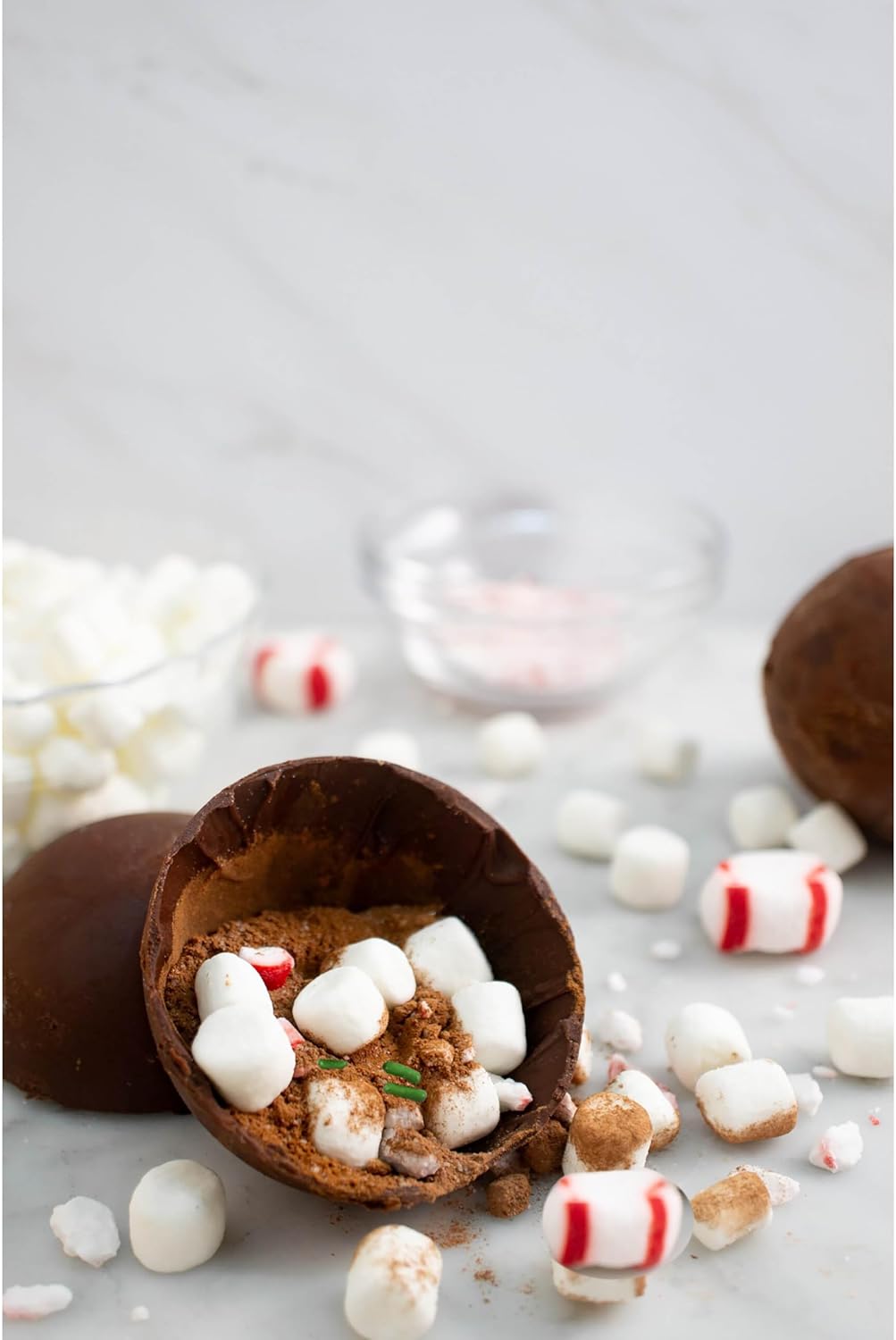Mrs. Anderson’s Baking Hot Cocoa Bomb Semi Sphere Forms, Holiday, Non-Stick European-Grade Silicone, Set of 2