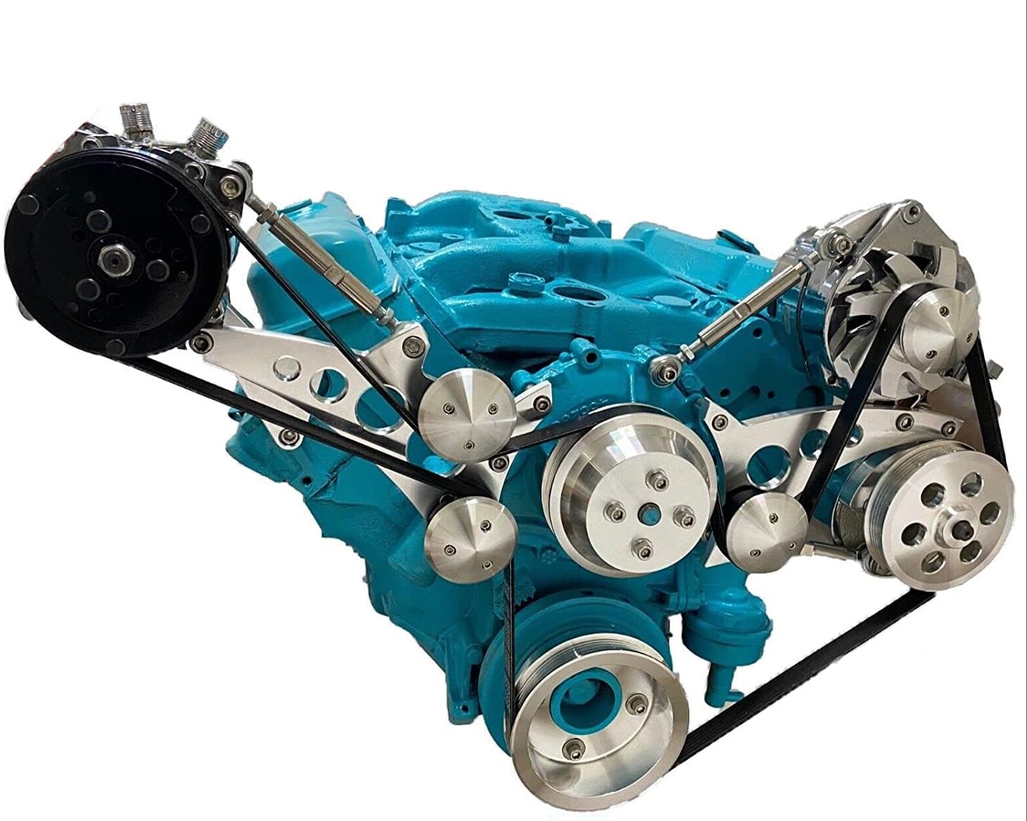 Pontiac Serpentine Pulley Conversion kit AC Alt PS 350 400 428 455 A/C 2